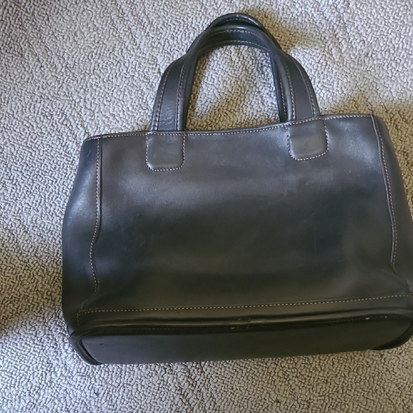 Vintage - Coach Black Satchel Structured Leather Bag - Picture 3 of 11